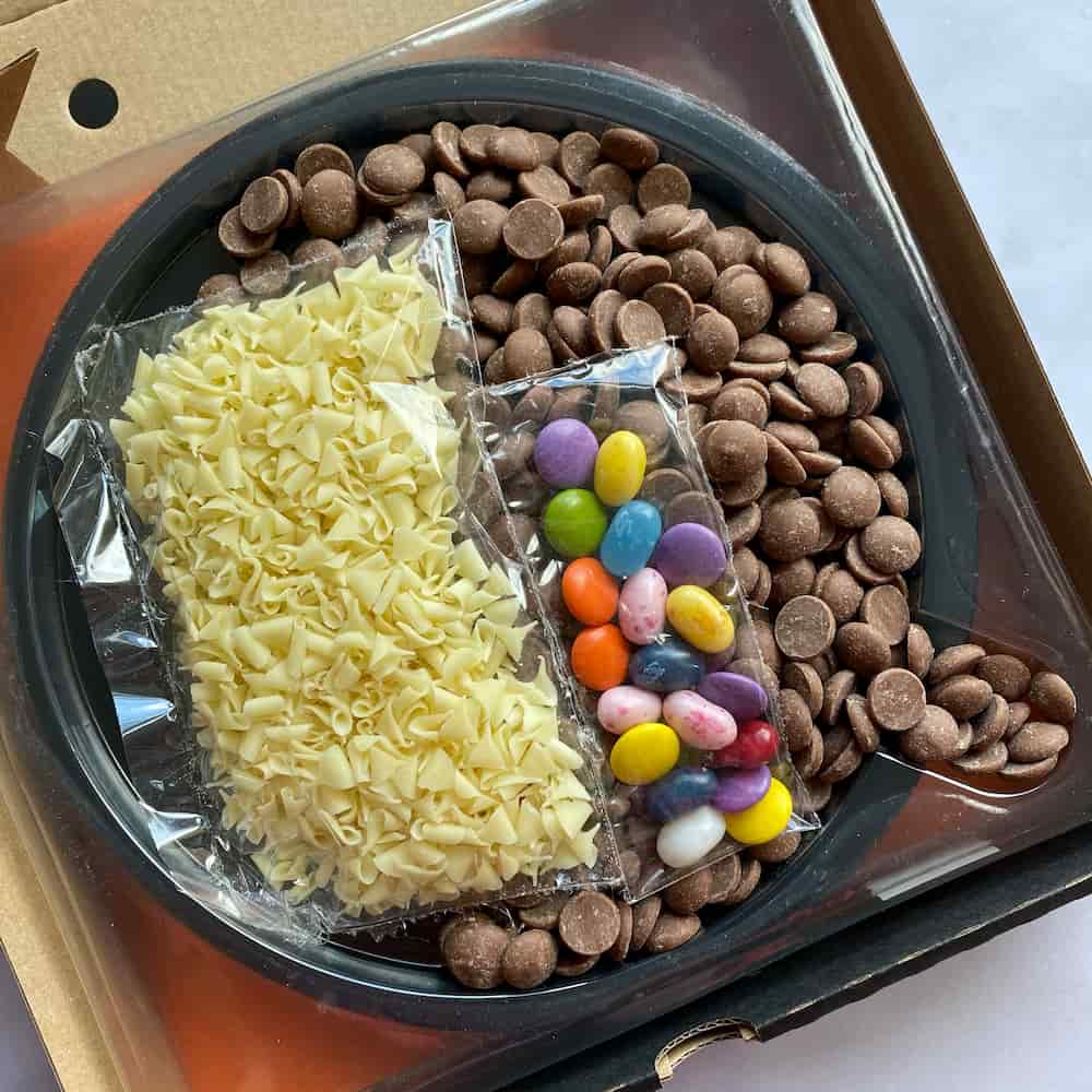 Our Make Your Own Chocolate Pizza Kit is a fun and unique chocolate gift to make.